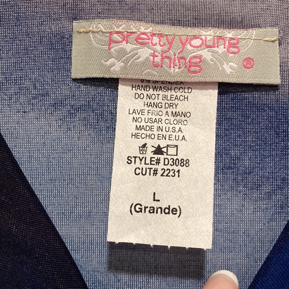 NWOT - Pretty Young Thing Round Neck Colourful Tiered Ruffled Summer Dress -Sz L - Picture 3 of 12